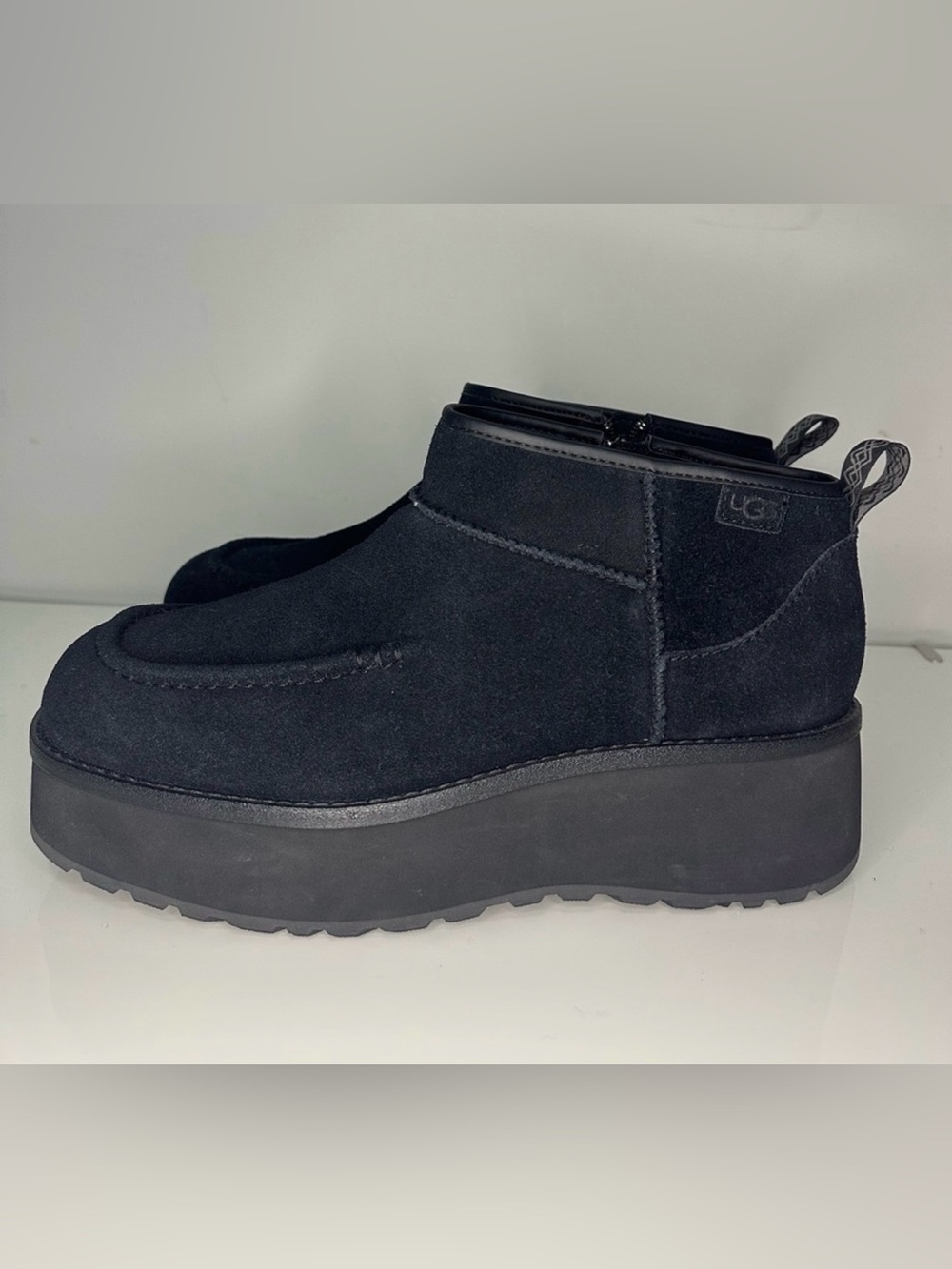 City Func UGG Black Suede Short Booties - Picture 2 of 6